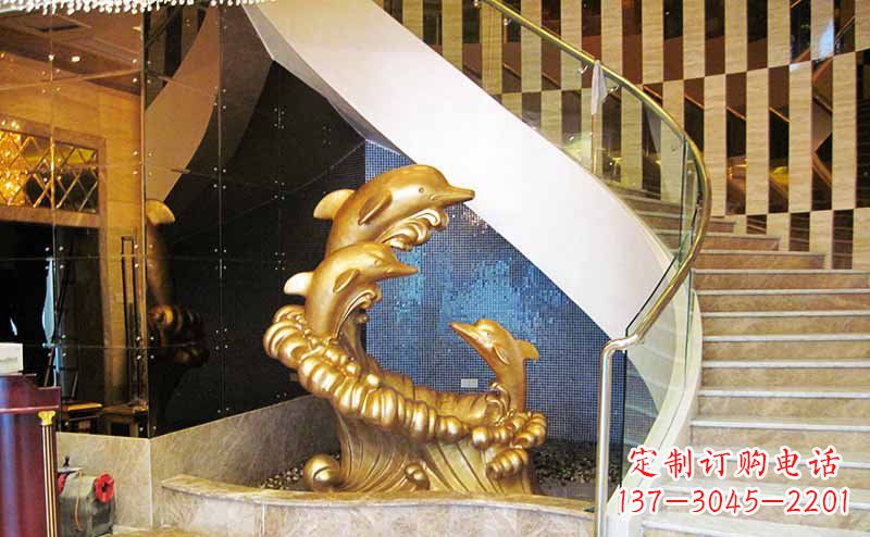 益阳玻璃钢海豚雕塑精美的艺术精品