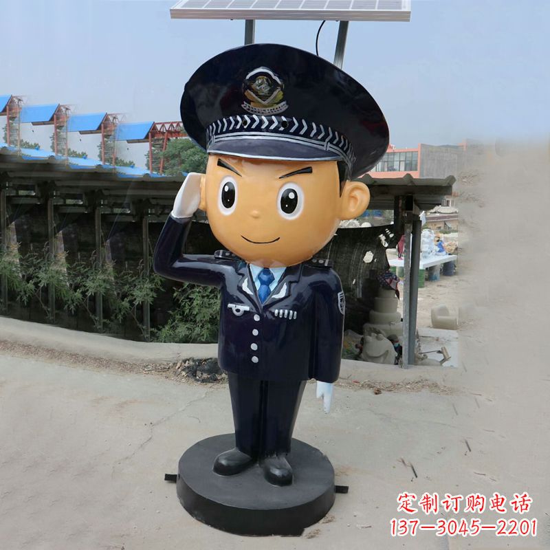 益阳警察雕塑守护社会和谐