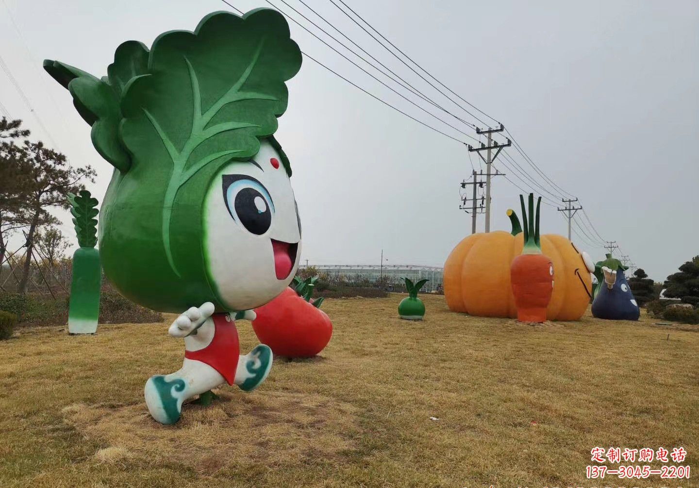 益阳玻璃钢卡通白菜景观雕塑