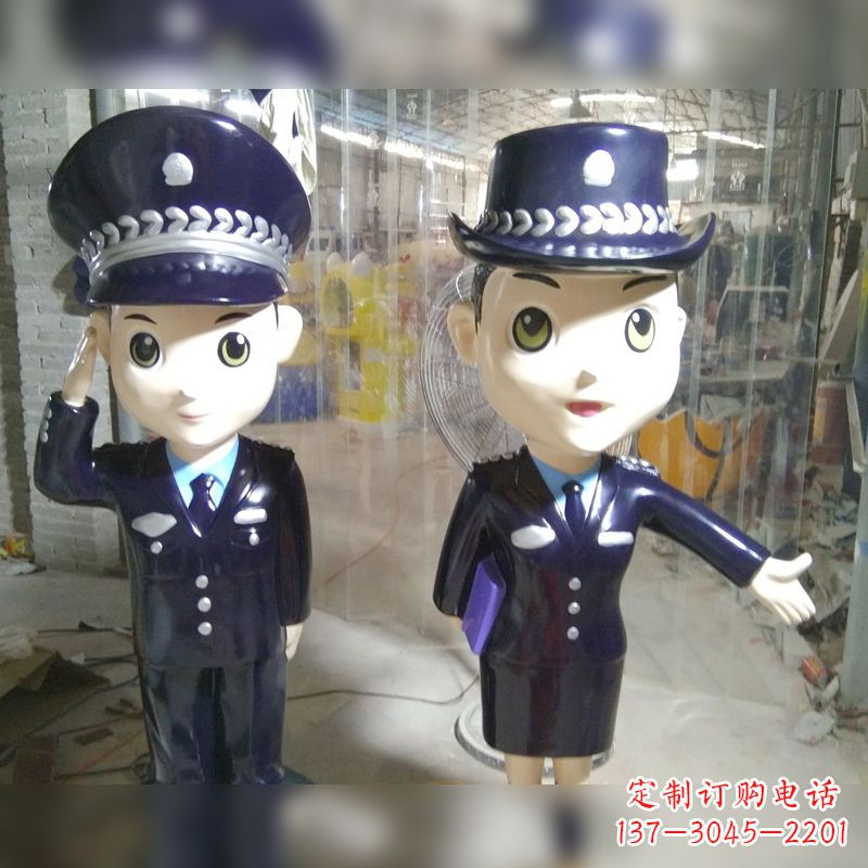 益阳玻璃钢警察雕塑表达警队宗旨