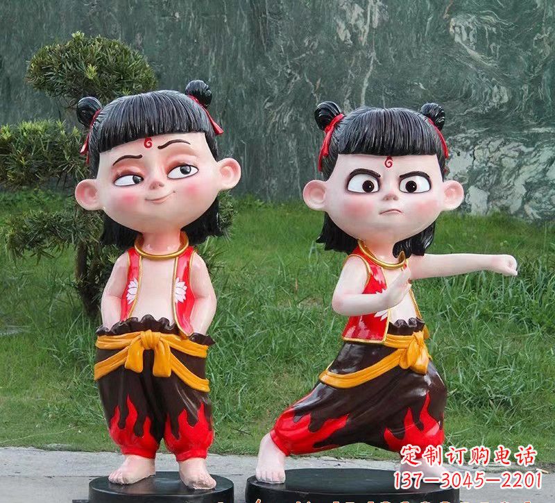益阳哪吒玻璃钢卡通人物雕塑的象征