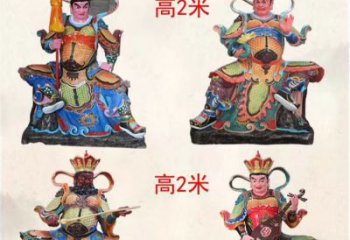 益阳玻璃钢彩绘四大天王雕塑宏伟壮观的艺术珍品