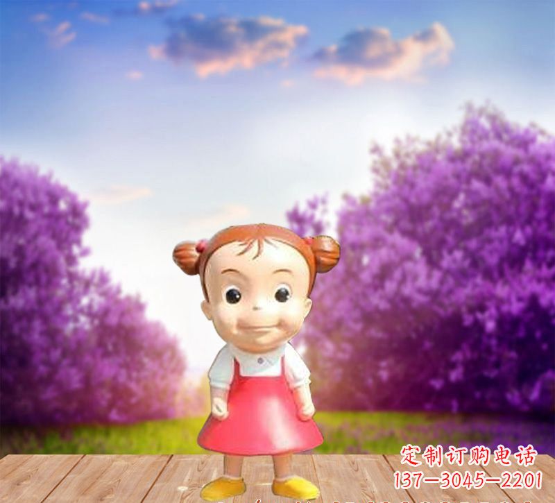 益阳精美玻璃钢卡通小女孩雕塑