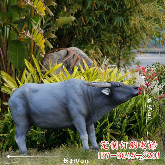 益阳玻璃钢水牛仿真雕塑 (3)