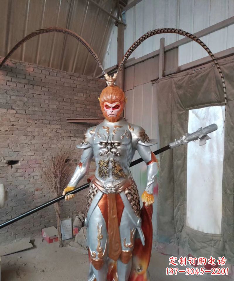 益阳玻璃钢孙悟空传承古老神话的雕塑