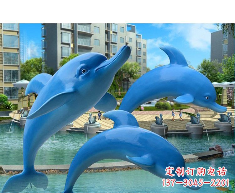 益阳玻璃钢海豚雕塑灵动而美丽