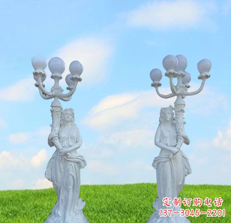 益阳玻璃钢西方美女路灯