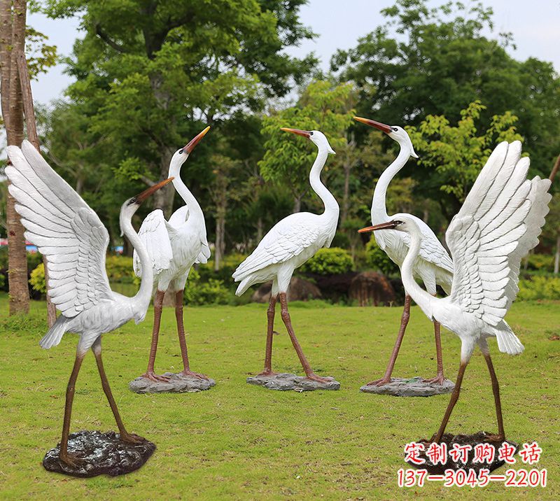 益阳玻璃钢仙鹤雕塑图片