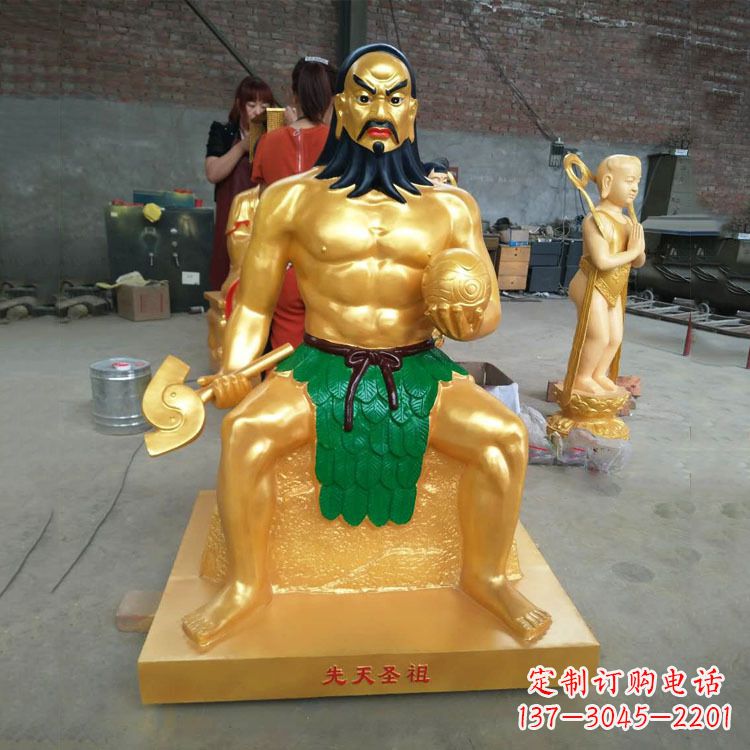 益阳炎帝雕塑玻璃钢彩绘的神话传说