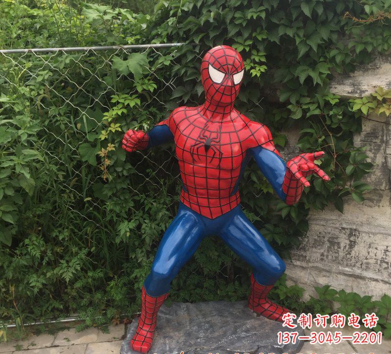 益阳玻璃钢蜘蛛侠一座精致的雕塑