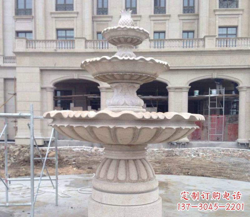 益阳菠萝多层喷泉石雕