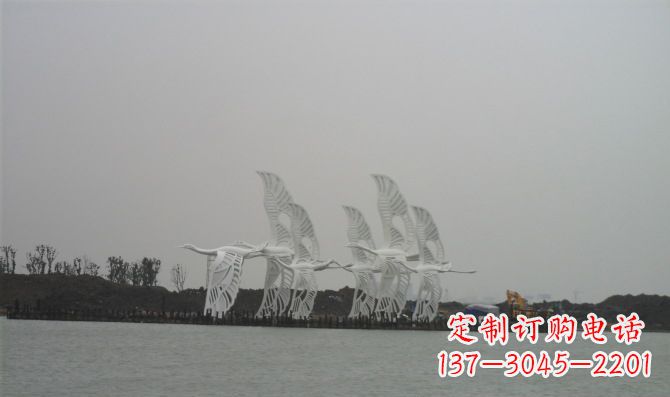 益阳不锈钢白鹭动物雕塑