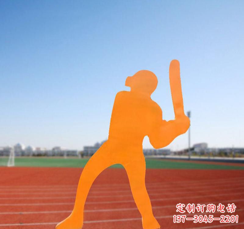 益阳不锈钢棒球运动人物雕塑