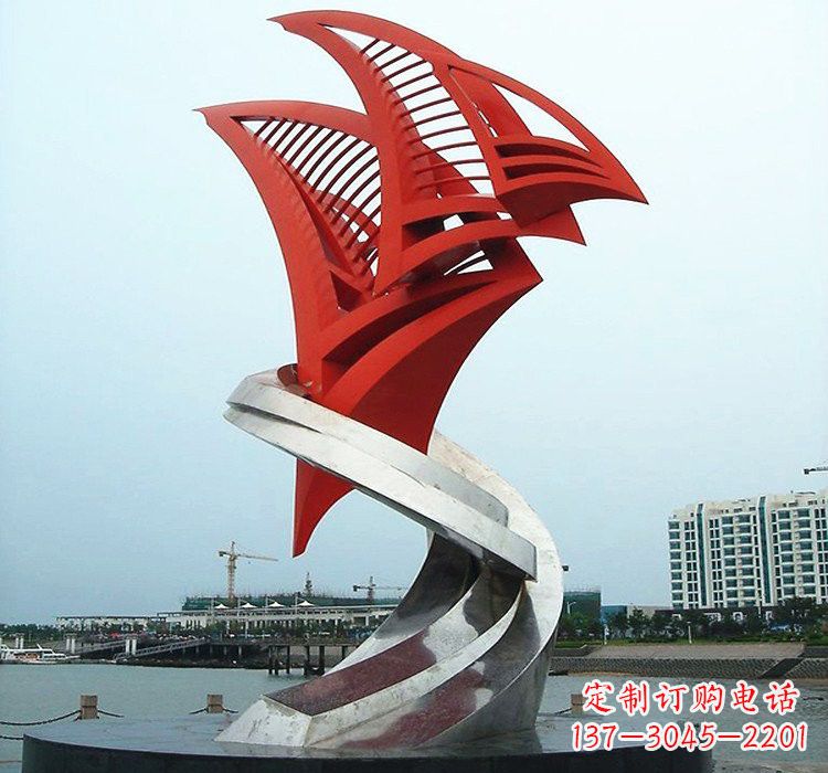 益阳不锈钢彩色帆船雕塑