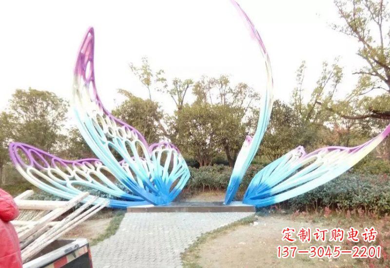 益阳不锈钢彩色蝴蝶雕塑
