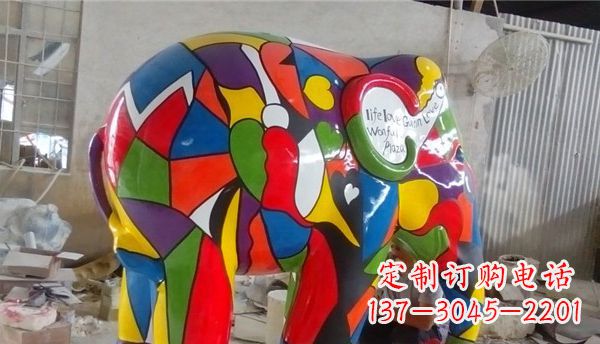 益阳不锈钢彩色大象公园景观雕塑