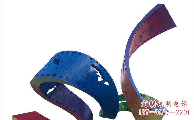益阳不锈钢彩色胶卷公园雕塑精美的艺术珍品