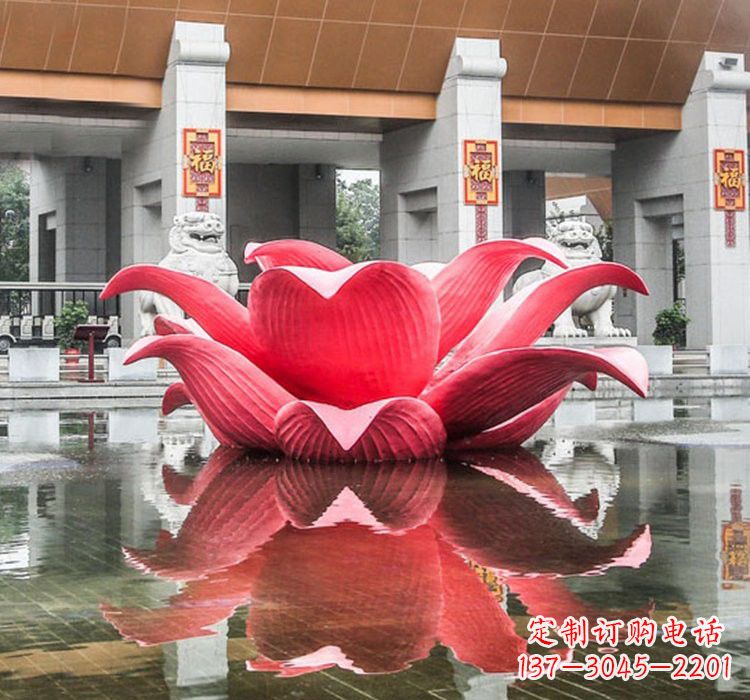 益阳不锈钢彩色莲花雕塑——艺术之美