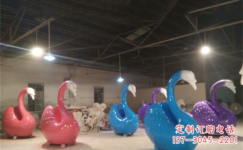 益阳不锈钢彩色天鹅——精美的动物雕塑