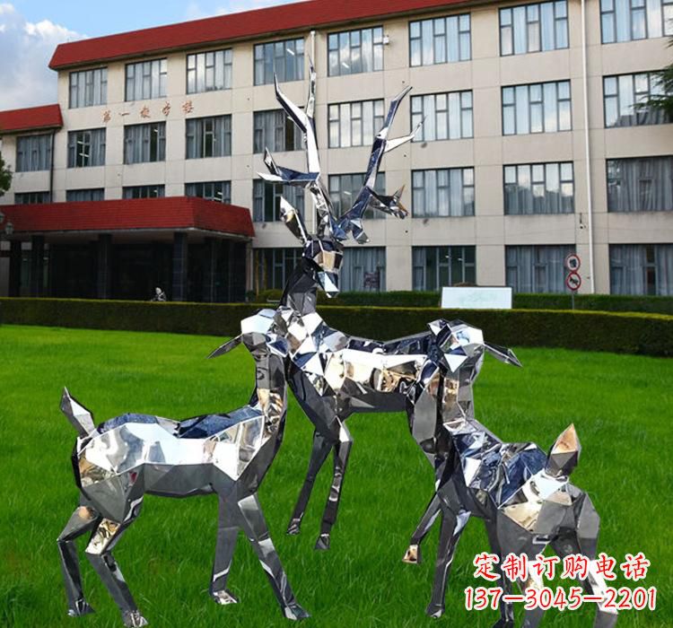 益阳不锈钢麋鹿雕塑美观耐用的艺术品