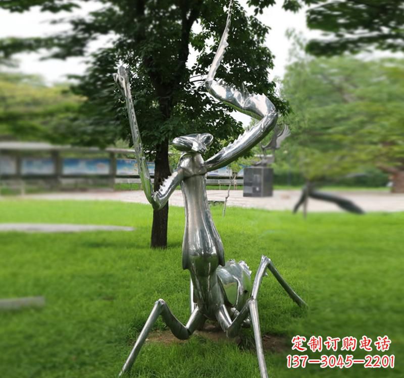 益阳不锈钢螳螂雕塑精致美观的艺术品