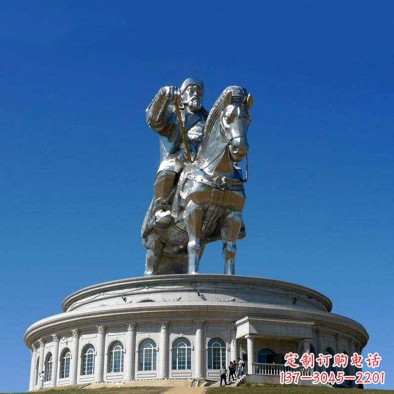益阳不锈钢成吉思汗雕像-大型景区景点广场人物雕塑