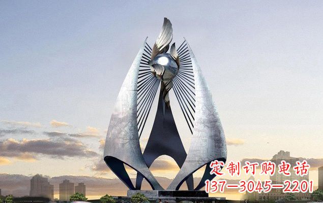 益阳不锈钢城市抽象船帆雕塑设计图