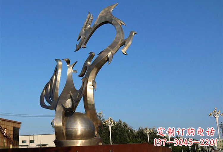 益阳不锈钢龙凤雕塑以艺术传承文化