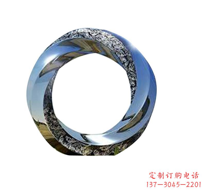 益阳不锈钢城市抽象圆环雕塑