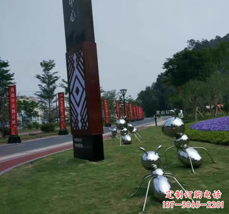 益阳不锈钢蚂蚁雕塑精美的艺术精品