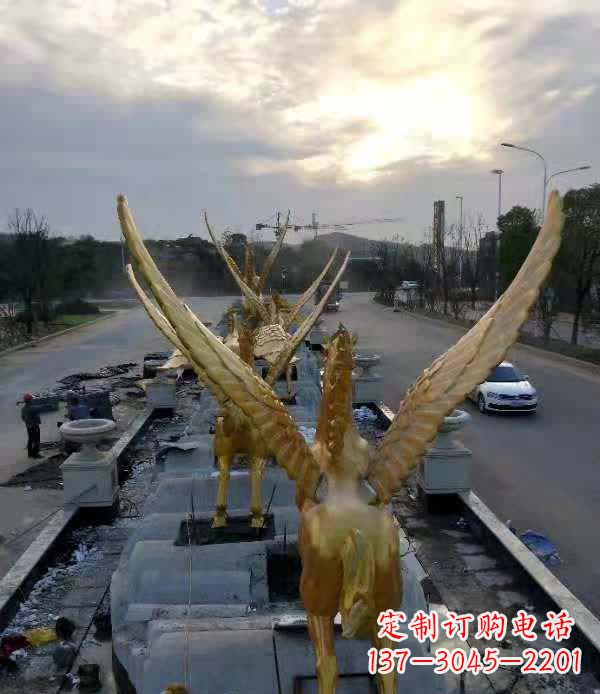 益阳不锈钢城市飞龙雕塑