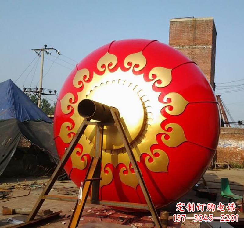 益阳不锈钢城市红色灯笼雕塑灯笼象征着繁荣