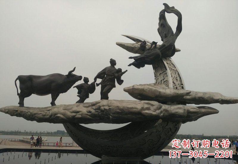 益阳不锈钢城市牛郎织女雕塑