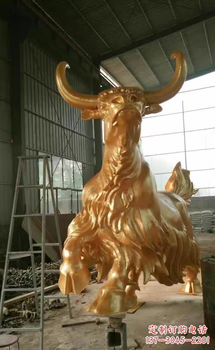 益阳不锈钢城市钛金牦牛雕塑