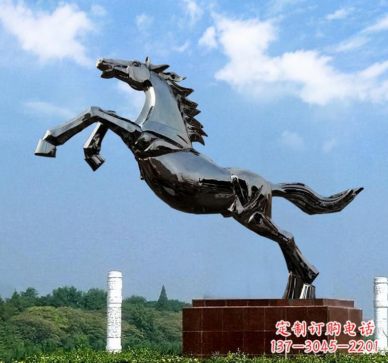 益阳不锈钢城市艺术奔马雕塑