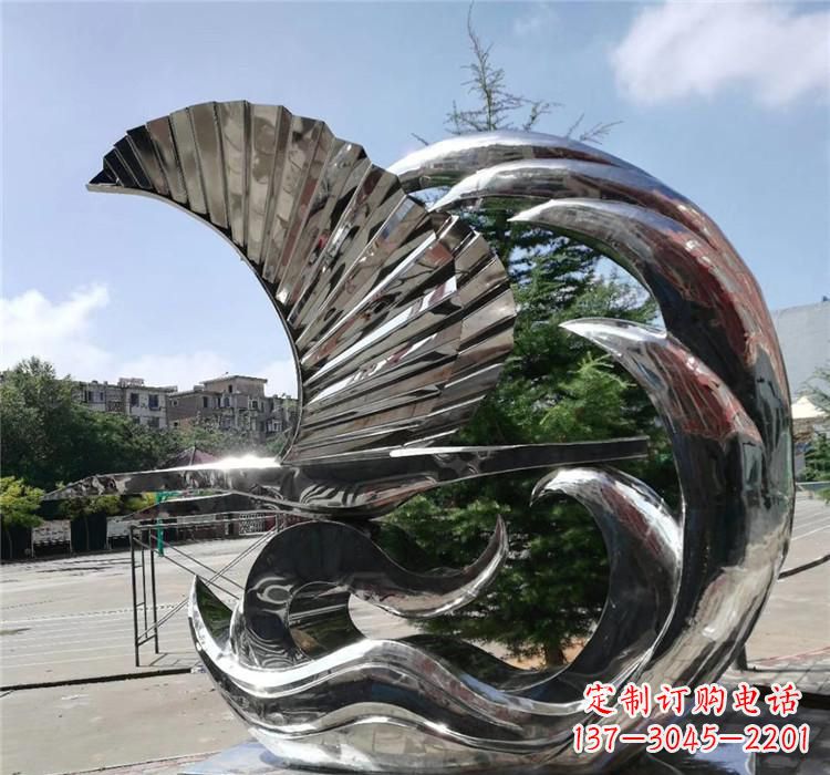 益阳不锈钢翅膀雕塑艺术之羽