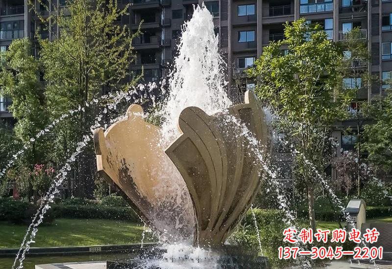 益阳不锈钢抽象贝壳喷泉雕塑