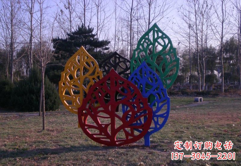 益阳精美不锈钢树叶雕塑