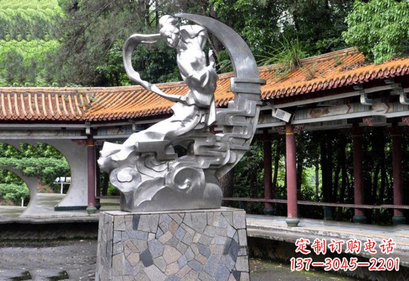 益阳不锈钢抽象嫦娥奔月雕塑
