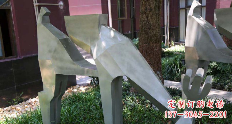 益阳精美的不锈钢梅花鹿雕塑
