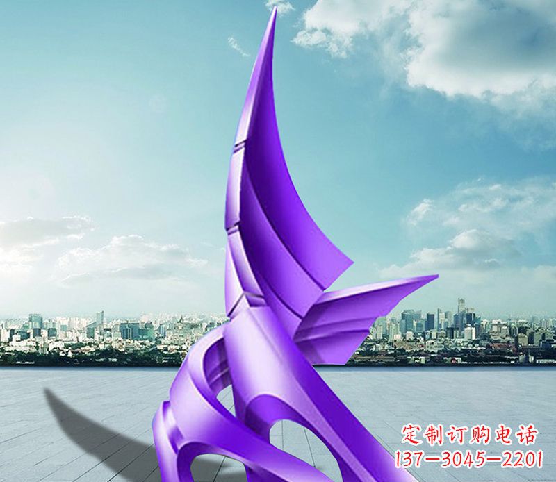 益阳不锈钢抽象船帆雕塑 (2)
