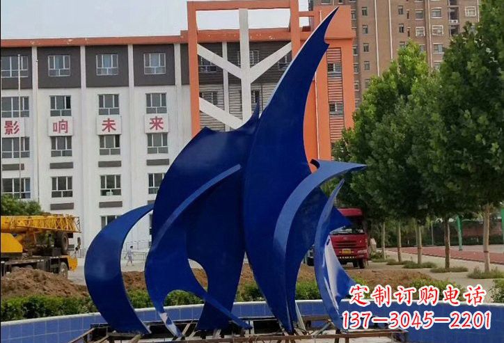 益阳不锈钢抽象船帆雕塑