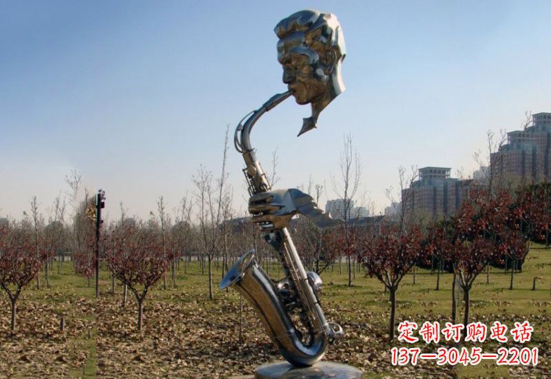 益阳不锈钢抽象吹萨克斯人物雕塑