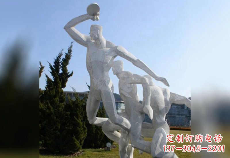 益阳不锈钢抽象打乒乓球人物雕塑