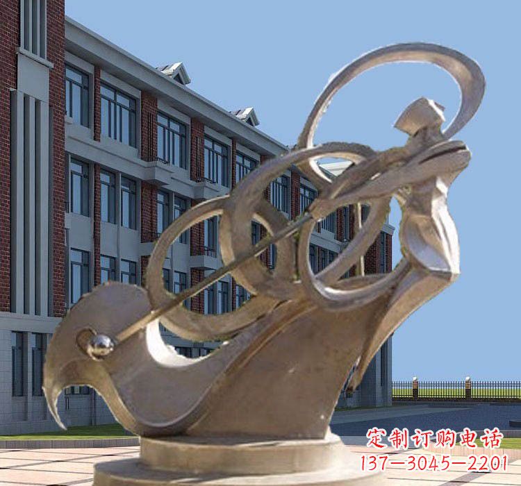益阳不锈钢抽象打高尔夫球人物雕塑