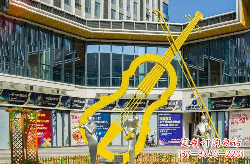 益阳不锈钢抽象大提琴雕塑