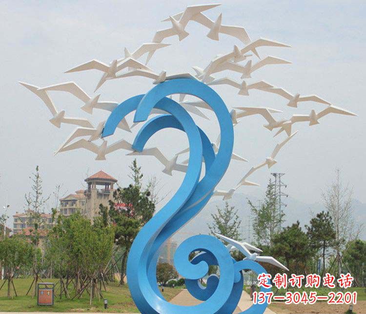 益阳不锈钢抽象大雁雕塑1