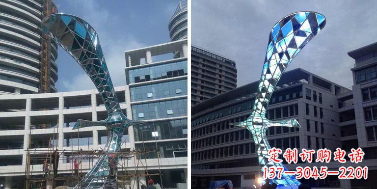 益阳大雁景观雕塑——精美不锈钢艺术品