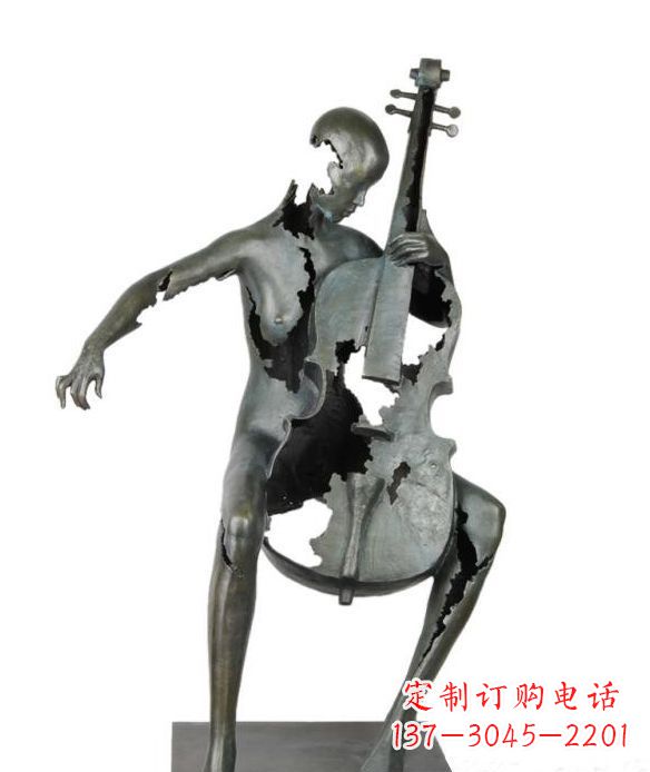 益阳不锈钢抽象弹吉他人物雕塑