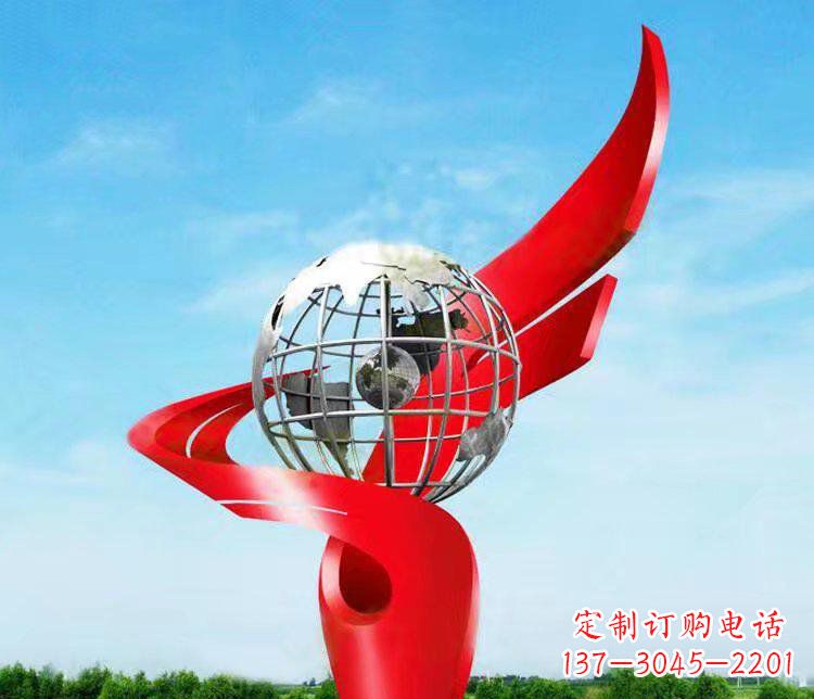 益阳不锈钢地球雕塑精美的艺术品
